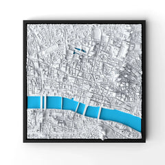 3D gedrucktes Stadtmodell London (City) eingerahmt für deine Wand - CraftedCity