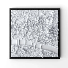 3D gedrucktes Stadtmodell London (City) eingerahmt für deine Wand - CraftedCity