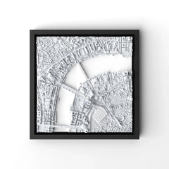 3D gedrucktes Stadtmodell London eingerahmt für deine Wand - CraftedCity