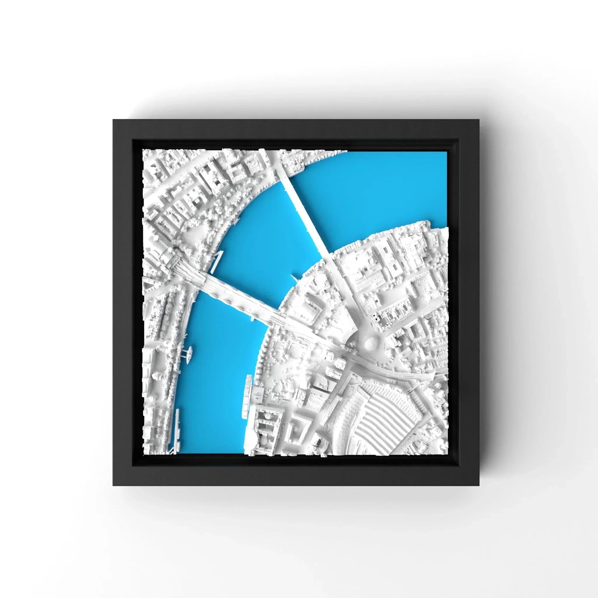 3D gedrucktes Stadtmodell London eingerahmt für deine Wand - CraftedCity