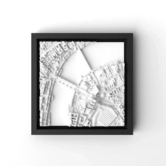 3D gedrucktes Stadtmodell London eingerahmt für deine Wand - CraftedCity