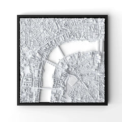 3D gedrucktes Stadtmodell London eingerahmt für deine Wand - CraftedCity