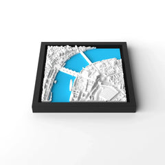 3D gedrucktes Stadtmodell London eingerahmt für deine Wand - CraftedCity