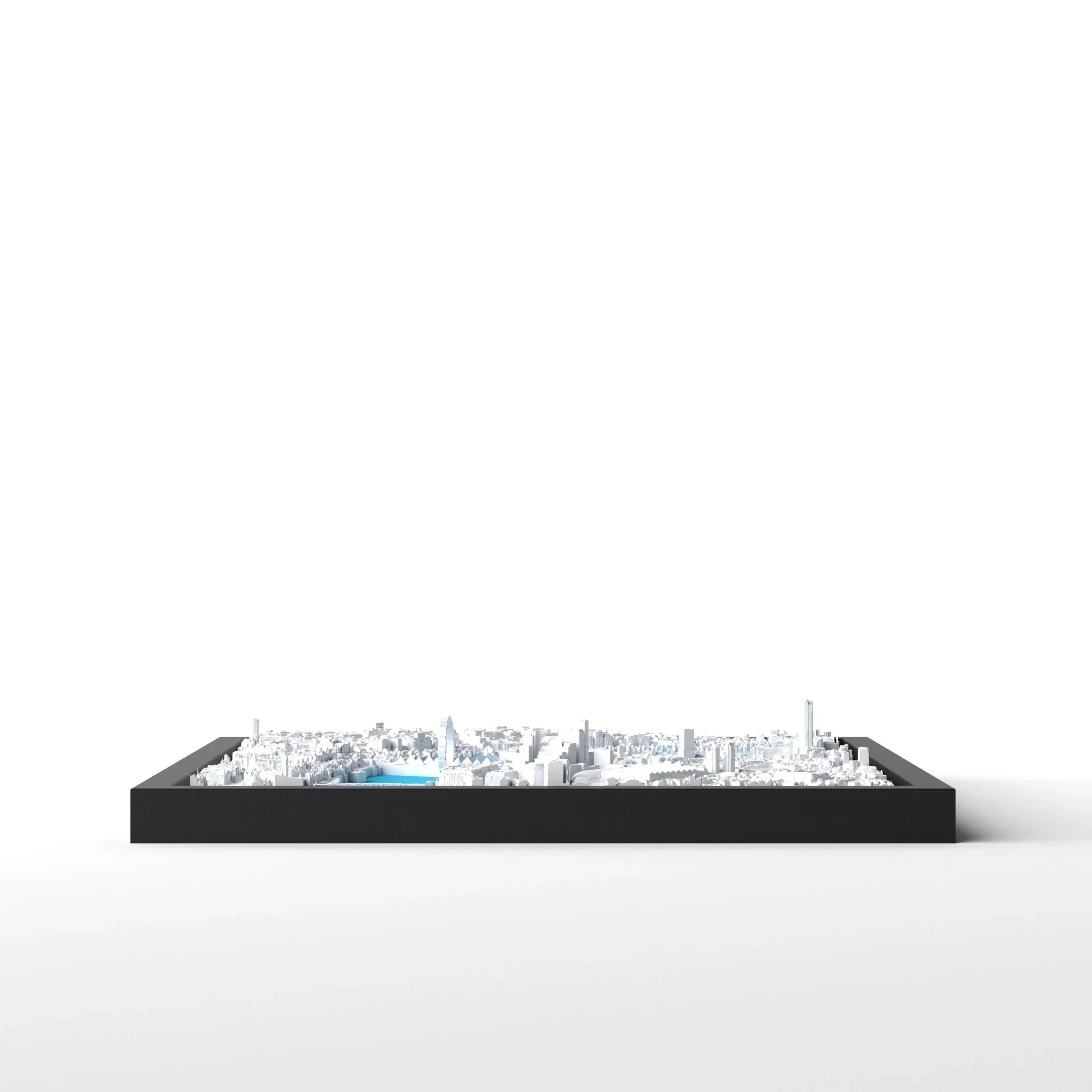 3D gedrucktes Stadtmodell London eingerahmt für deine Wand - CraftedCity