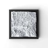 3D gedrucktes Stadtmodell Luxemburg eingerahmt für deine Wand - CraftedCity