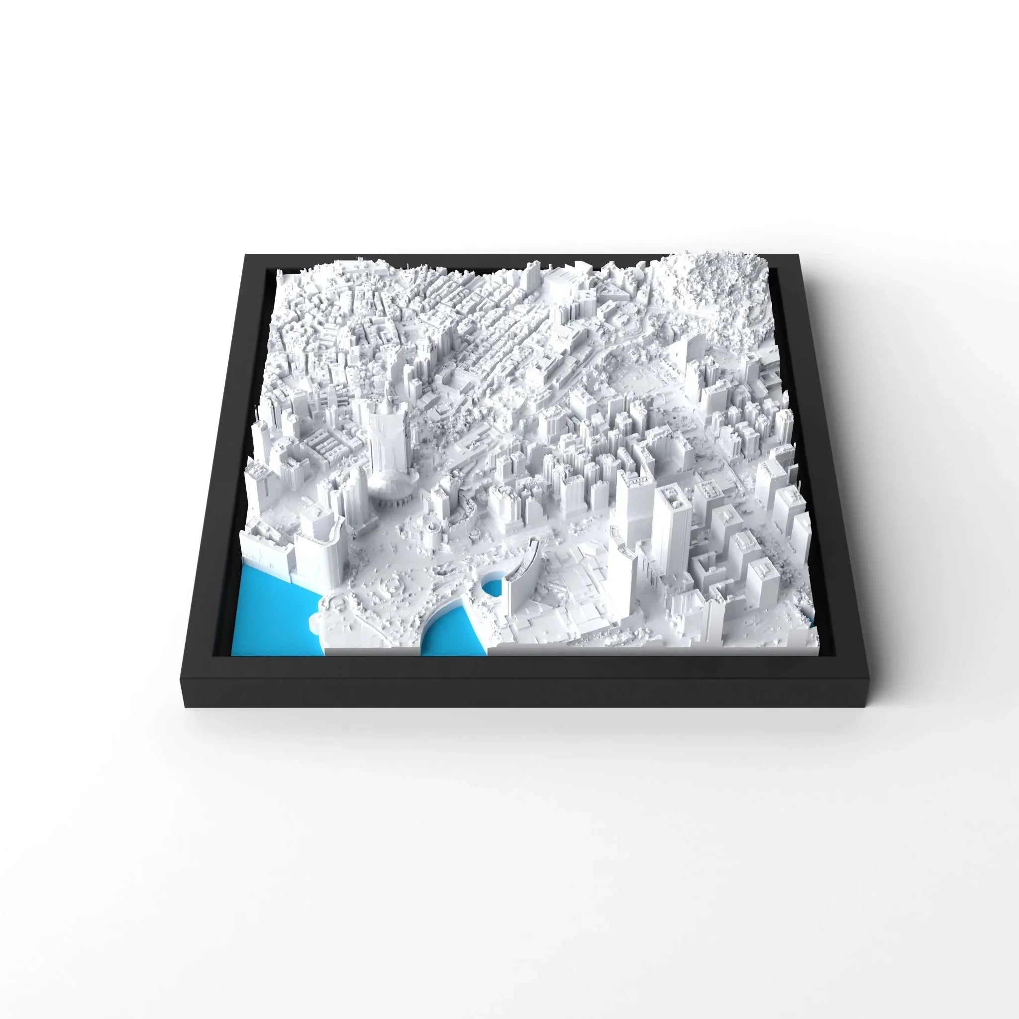 3D gedrucktes Stadtmodell Macau eingerahmt für deine Wand - CraftedCity