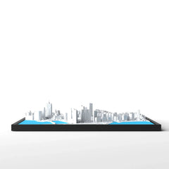 3D gedrucktes Stadtmodell Macau eingerahmt für deine Wand - CraftedCity