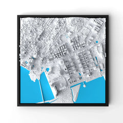 3D gedrucktes Stadtmodell Macau eingerahmt für deine Wand - CraftedCity