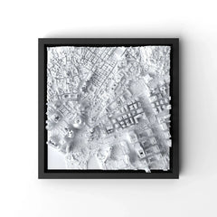 3D gedrucktes Stadtmodell Macau eingerahmt für deine Wand - CraftedCity