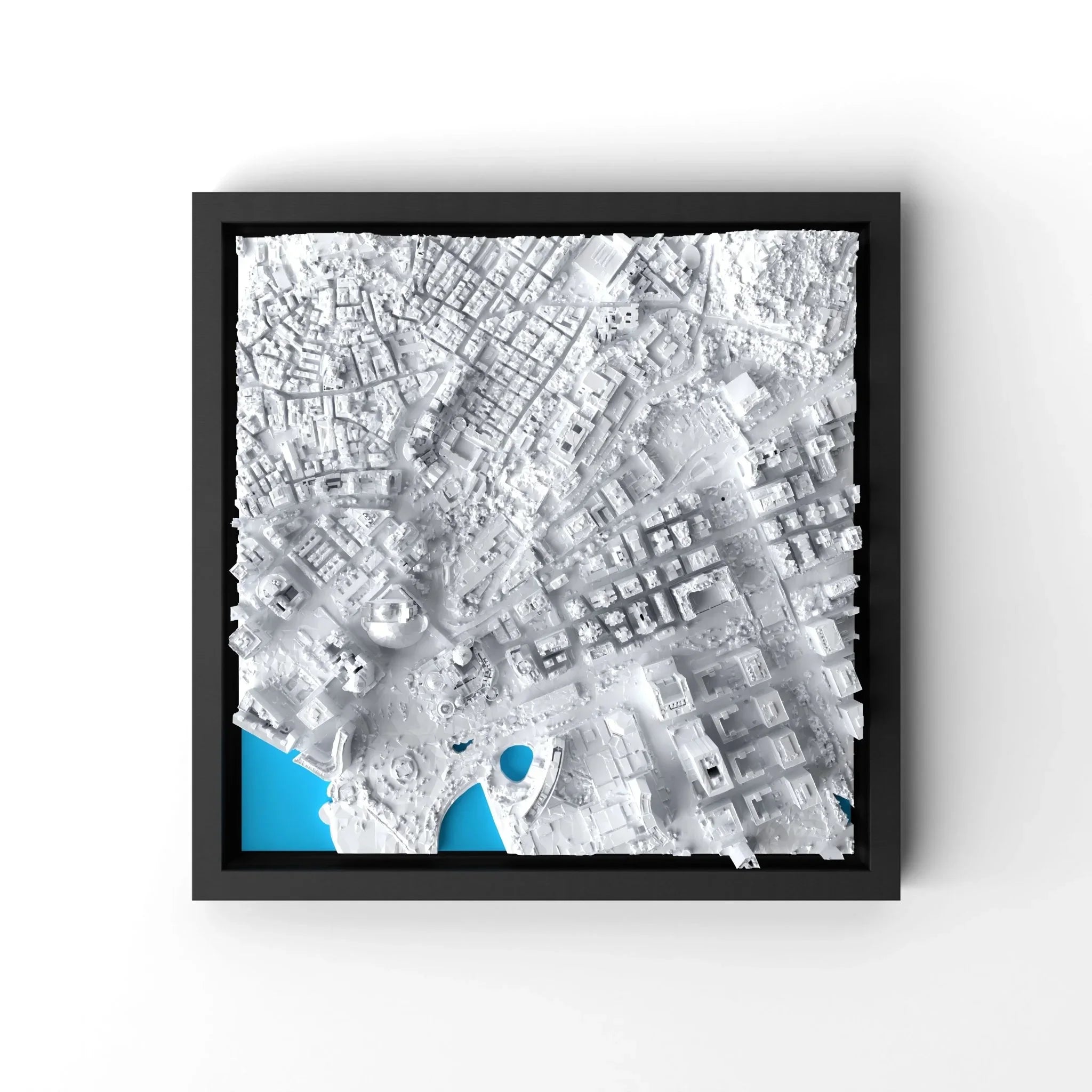 3D gedrucktes Stadtmodell Macau eingerahmt für deine Wand - CraftedCity