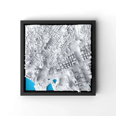 3D gedrucktes Stadtmodell Macau eingerahmt für deine Wand - CraftedCity