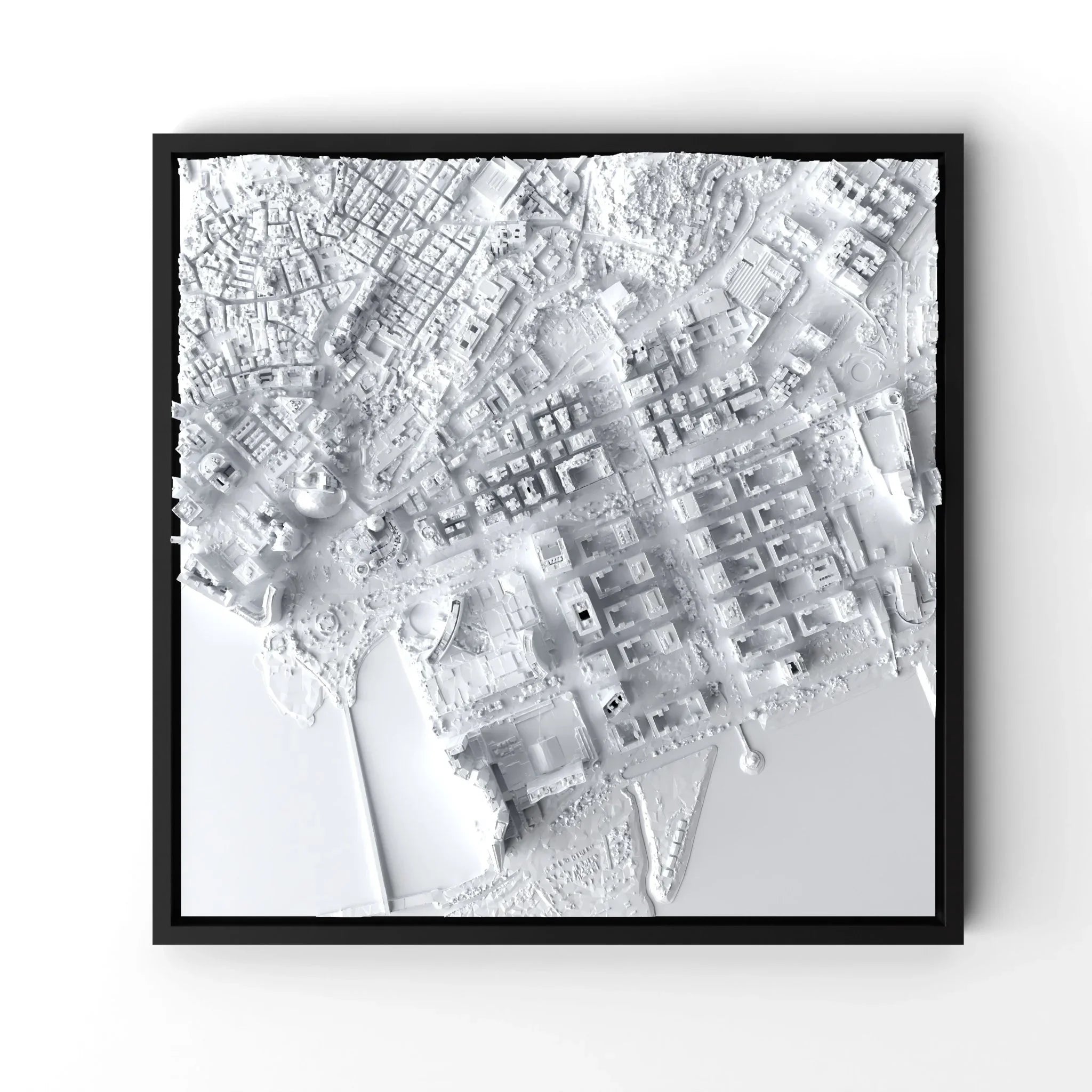 3D gedrucktes Stadtmodell Macau eingerahmt für deine Wand - CraftedCity