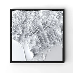 3D gedrucktes Stadtmodell Macau eingerahmt für deine Wand - CraftedCity