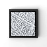 3D gedrucktes Stadtmodell Mannheim eingerahmt für deine Wand - CraftedCity