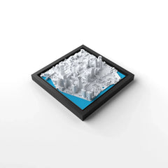 3D gedrucktes Stadtmodell Miami eingerahmt für deine Wand - CraftedCity