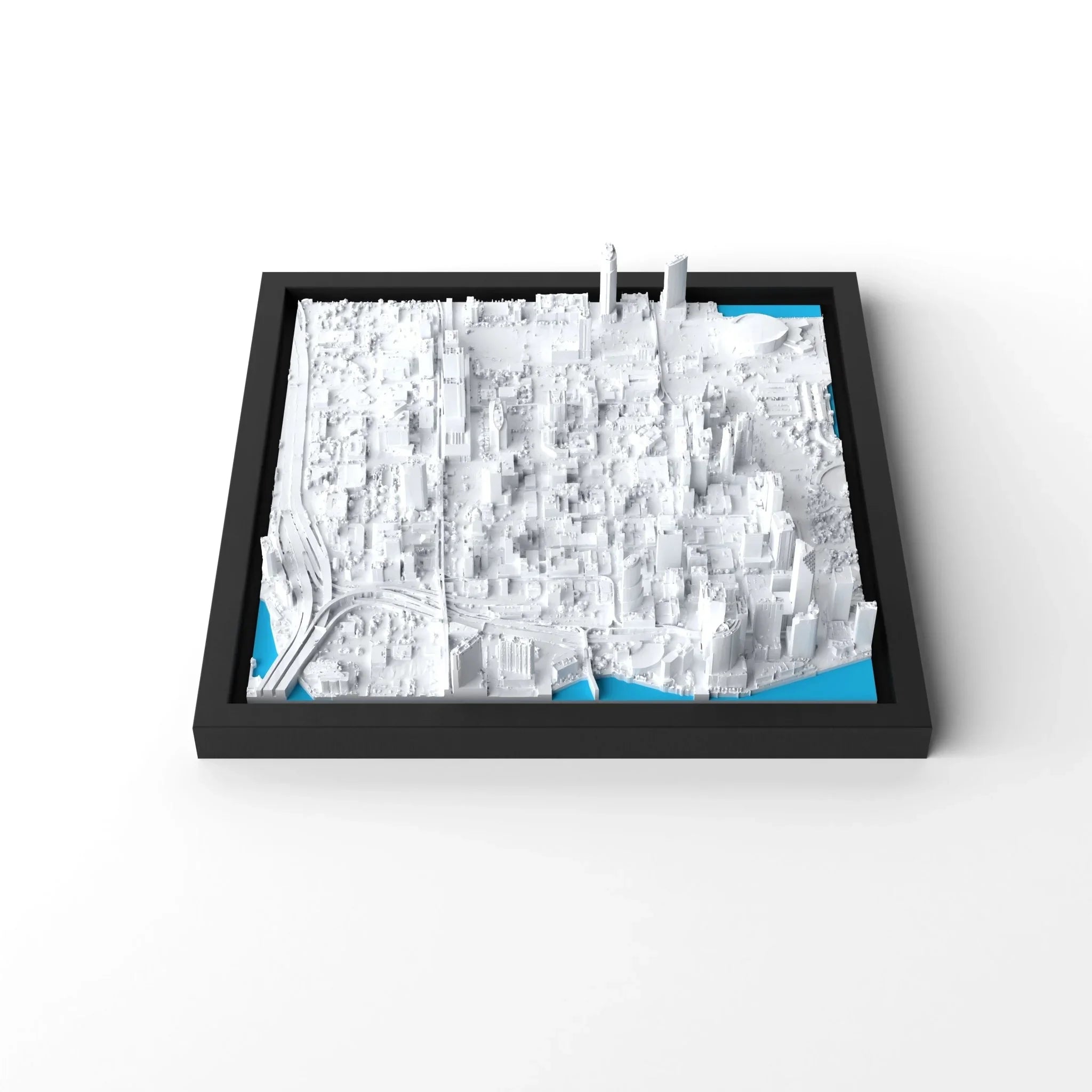 3D gedrucktes Stadtmodell Miami eingerahmt für deine Wand - CraftedCity