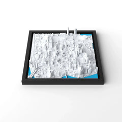 3D gedrucktes Stadtmodell Miami eingerahmt für deine Wand - CraftedCity