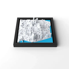 3D gedrucktes Stadtmodell Miami eingerahmt für deine Wand - CraftedCity