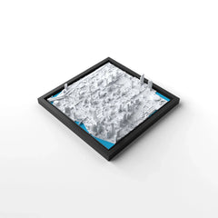 3D gedrucktes Stadtmodell Miami eingerahmt für deine Wand - CraftedCity