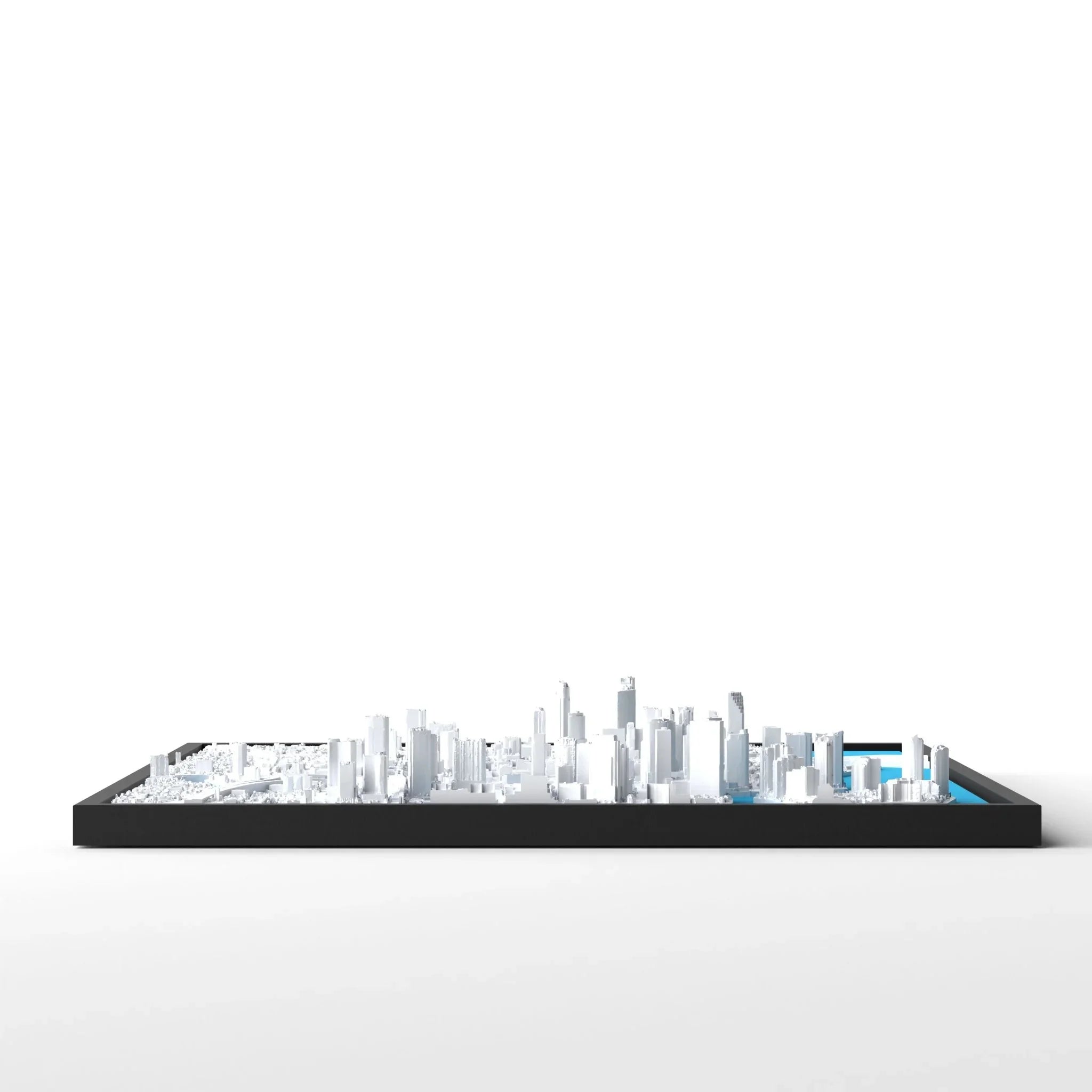 3D gedrucktes Stadtmodell Miami eingerahmt für deine Wand - CraftedCity