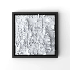 3D gedrucktes Stadtmodell Miami eingerahmt für deine Wand - CraftedCity