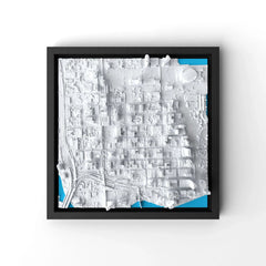 3D gedrucktes Stadtmodell Miami eingerahmt für deine Wand - CraftedCity