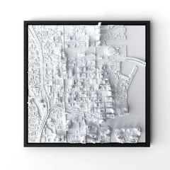 3D gedrucktes Stadtmodell Miami eingerahmt für deine Wand - CraftedCity