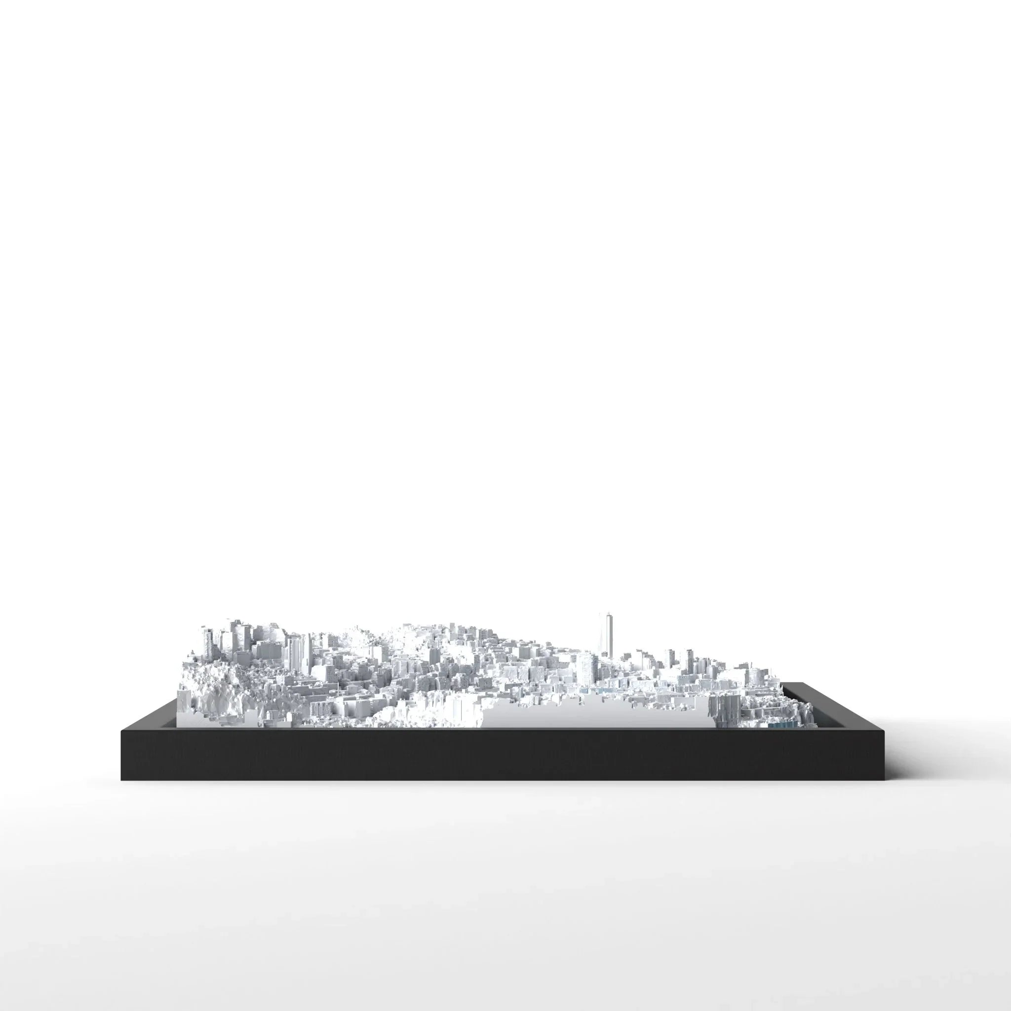 3D gedrucktes Stadtmodell Monaco eingerahmt für deine Wand - CraftedCity