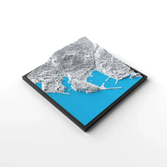 3D gedrucktes Stadtmodell Monaco eingerahmt für deine Wand - CraftedCity