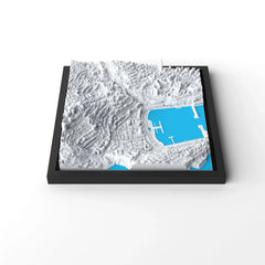 3D gedrucktes Stadtmodell Monaco eingerahmt für deine Wand - CraftedCity