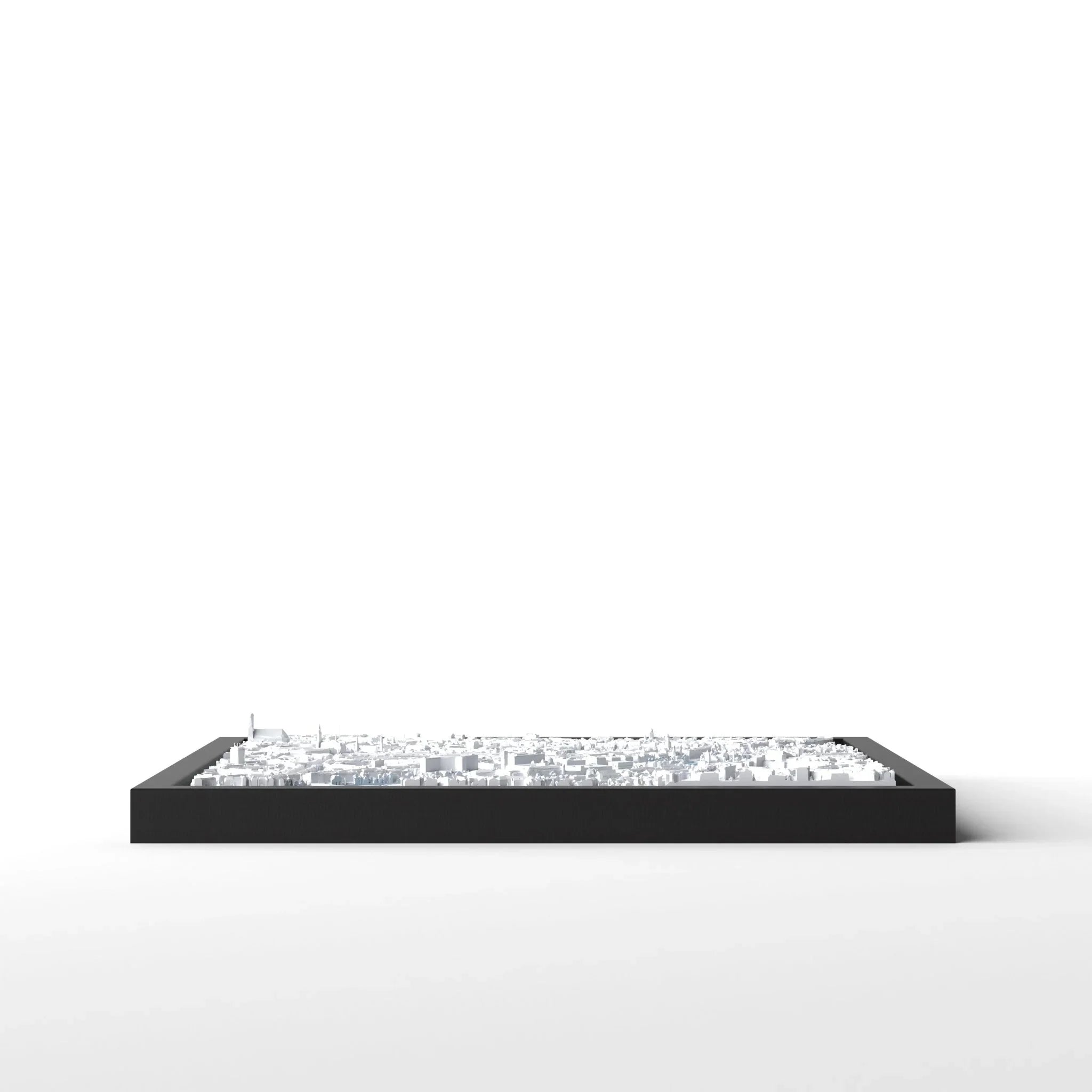 3D gedrucktes Stadtmodell München eingerahmt für deine Wand - CraftedCity