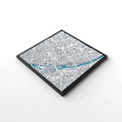 3D gedrucktes Stadtmodell München eingerahmt für deine Wand - CraftedCity