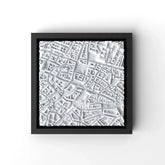 3D gedrucktes Stadtmodell München eingerahmt für deine Wand - CraftedCity