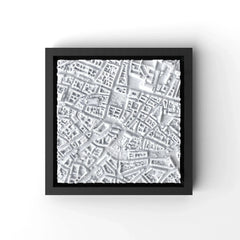 3D gedrucktes Stadtmodell München eingerahmt für deine Wand - CraftedCity
