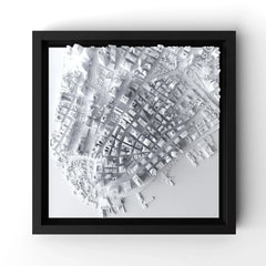 3D gedrucktes Stadtmodell New York - Lower Manhatten eingerahmt für deine Wand - CraftedCity