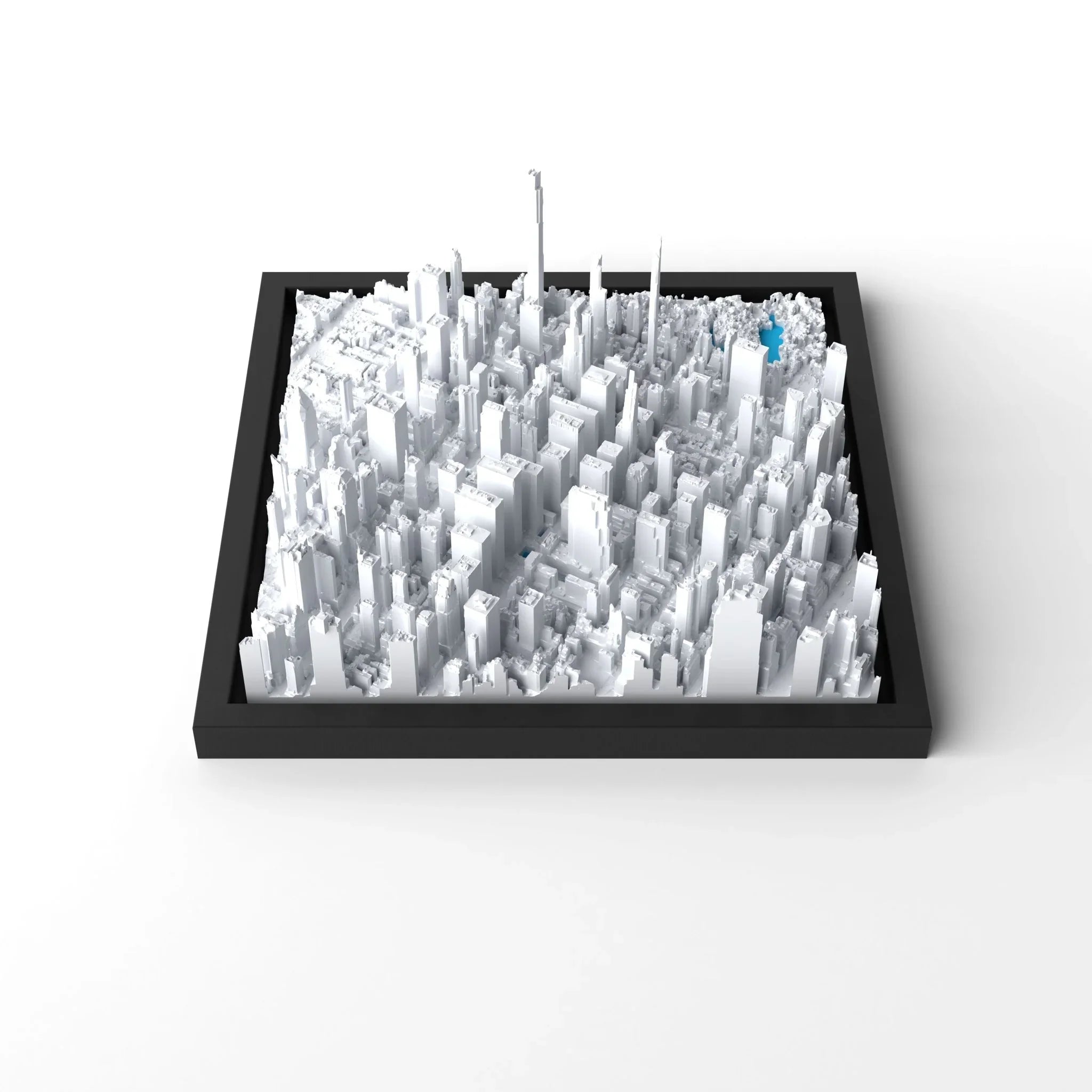 3D gedrucktes Stadtmodell New York - Midtown Manhatten eingerahmt für deine Wand - CraftedCity