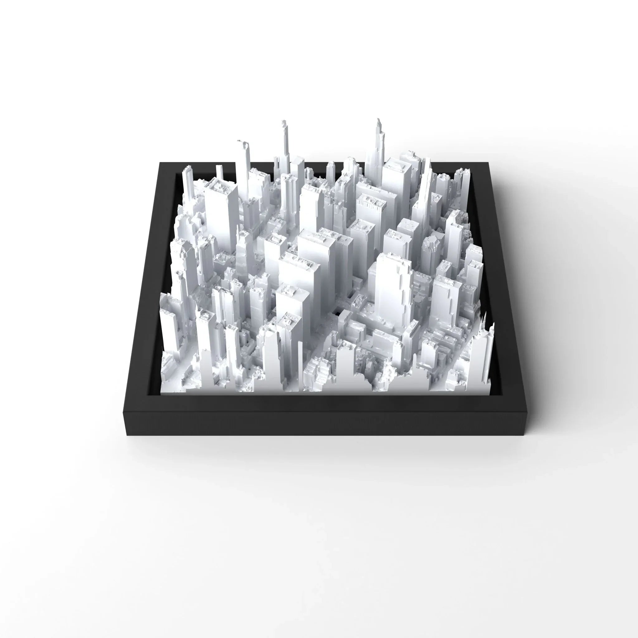 3D gedrucktes Stadtmodell New York - Midtown Manhatten eingerahmt für deine Wand - CraftedCity