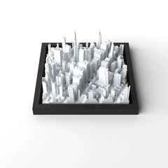 3D gedrucktes Stadtmodell New York - Midtown Manhatten eingerahmt für deine Wand - CraftedCity