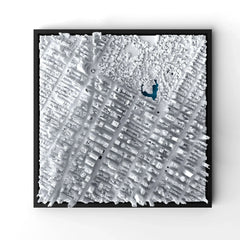 3D gedrucktes Stadtmodell New York - Midtown Manhatten eingerahmt für deine Wand - CraftedCity