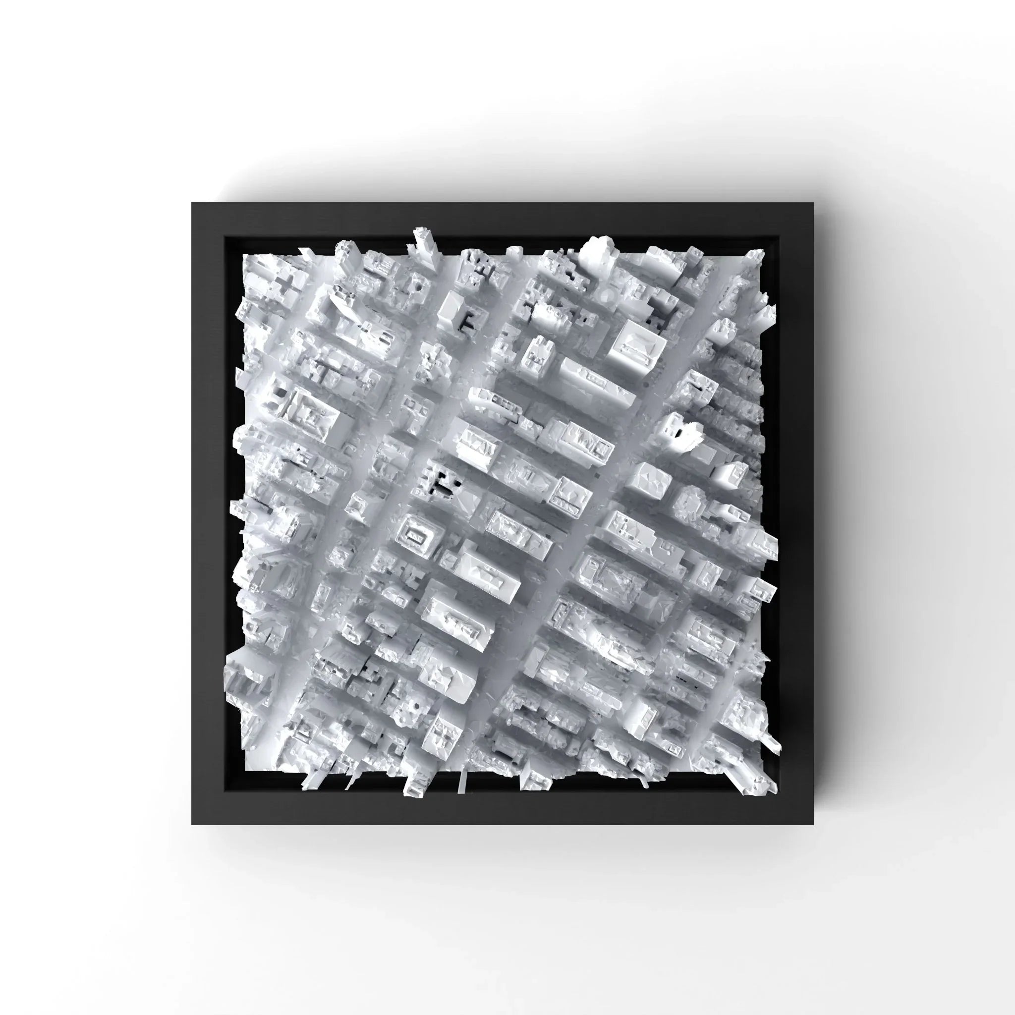 3D gedrucktes Stadtmodell New York - Midtown Manhatten eingerahmt für deine Wand - CraftedCity