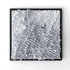3D gedrucktes Stadtmodell New York - Midtown Manhatten eingerahmt für deine Wand - CraftedCity