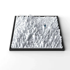 3D gedrucktes Stadtmodell New York - Midtown Manhatten eingerahmt für deine Wand - CraftedCity