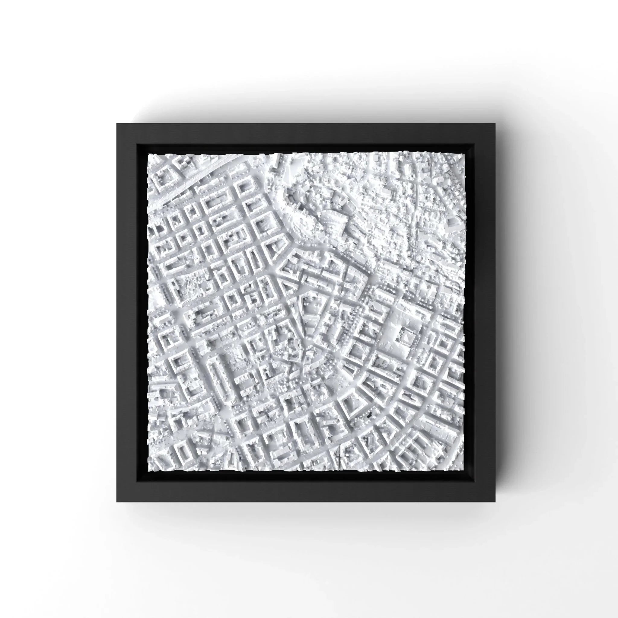 3D gedrucktes Stadtmodell Nizza eingerahmt für deine Wand - CraftedCity