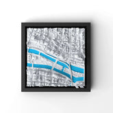 3D gedrucktes Stadtmodell Osaka eingerahmt für deine Wand - CraftedCity