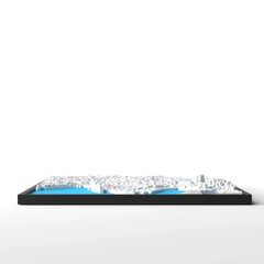 3D gedrucktes Stadtmodell Oslo eingerahmt für deine Wand - CraftedCity