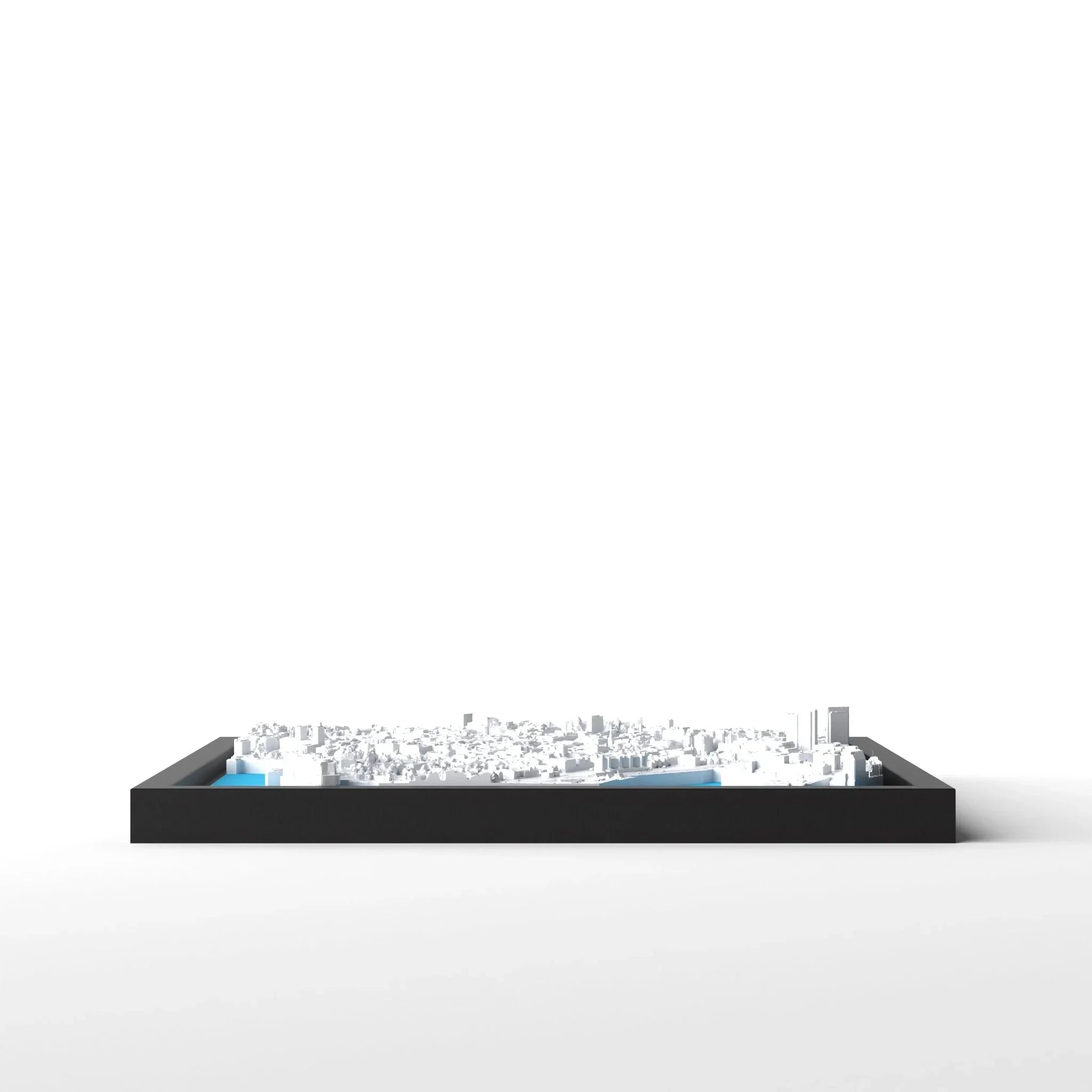 3D gedrucktes Stadtmodell Oslo eingerahmt für deine Wand - CraftedCity