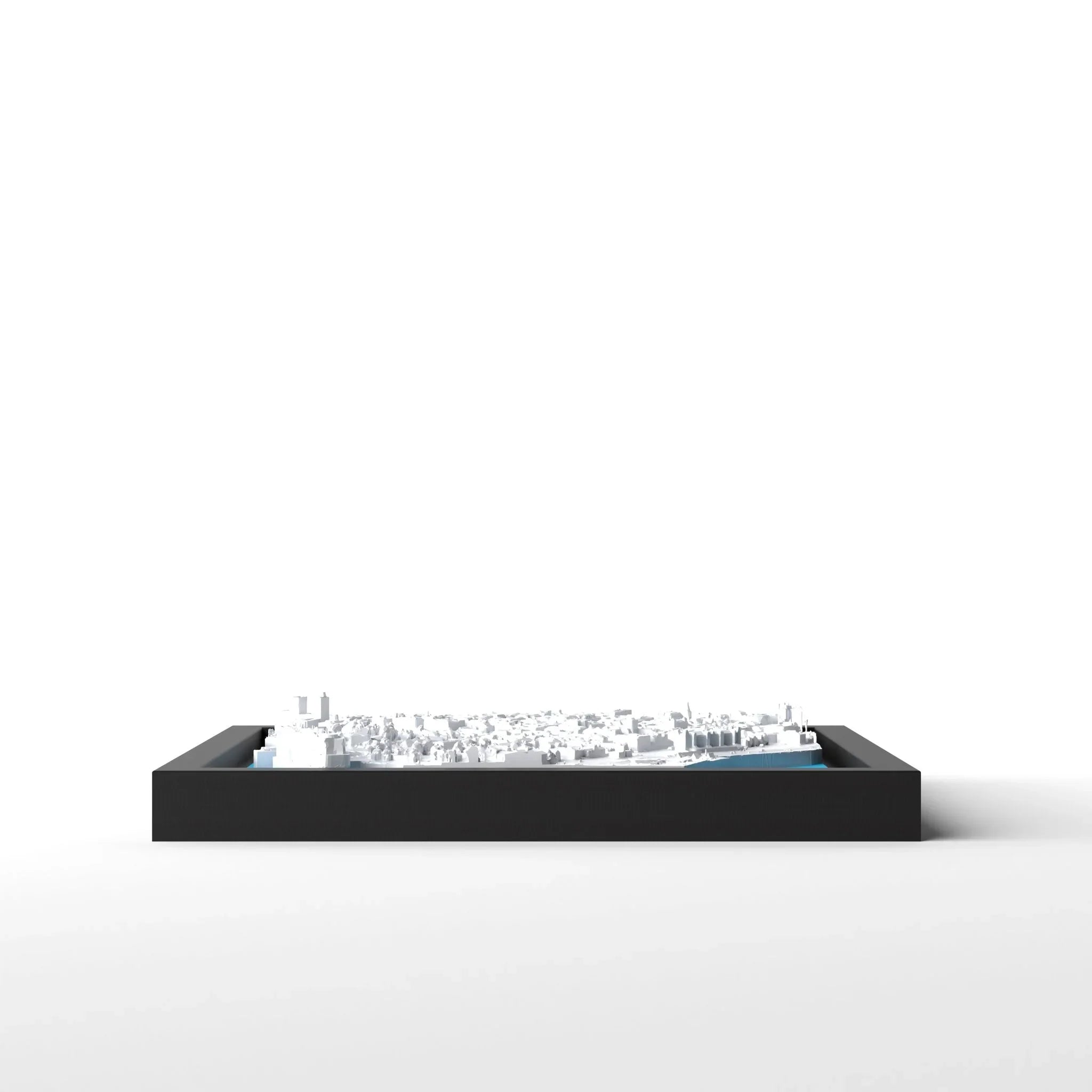 3D gedrucktes Stadtmodell Oslo eingerahmt für deine Wand - CraftedCity