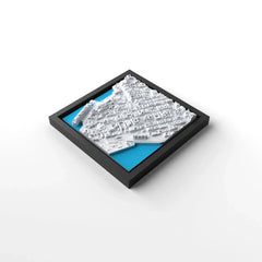 3D gedrucktes Stadtmodell Oslo eingerahmt für deine Wand - CraftedCity