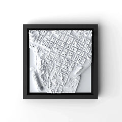 3D gedrucktes Stadtmodell Oslo eingerahmt für deine Wand - CraftedCity