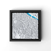 3D gedrucktes Stadtmodell Paris eingerahmt für deine Wand - CraftedCity